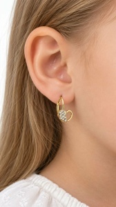 Cercei aur galben 14 K colectie ITALIA model INIMA
