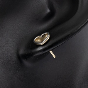 Cercei aur galben 14 K colectie ITALIA model INIMIOARA - Img 3