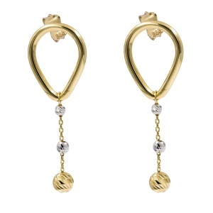 Cercei aur galben 14 K colectie ITALIA model LACRIMA