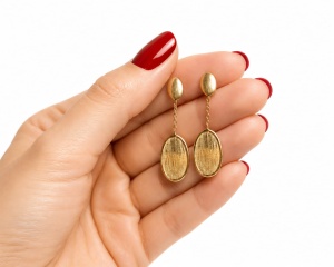 Cercei aur galben 14 K colectie ITALIA model SATINAT