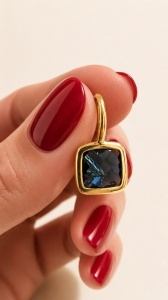 Cercei aur galben 14 K colectie noua ITALIA model PATRAT - Img 2