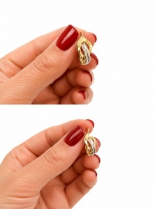 Cercei aur galben 14 K model GEOMETRIC