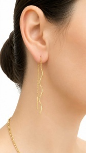 Cercei aur galben 14 K model SPIRALA