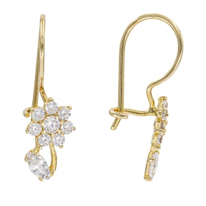Cercei copii aur galben 14 K model FLORICICA - Img 2