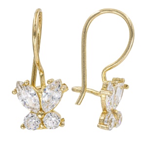 Cercei copii aur galben 14 K model FLUTURAS - Img 2
