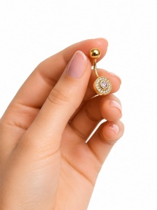 Cercel pentru buric aur galben 14 K model ROTUND