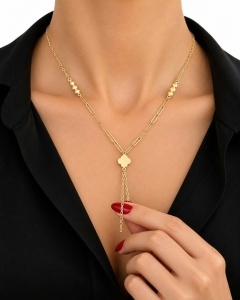 Colier aur galben 14 K colectie ITALIA model FLOARE - Img 3