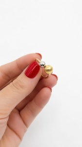 Inel aur galben 14 K model BILUTE - Img 2