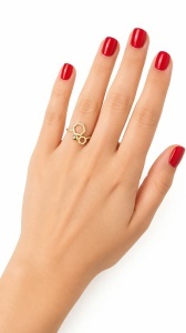 Inel aur galben 14 K model MOLECULA FERICIRII - R20