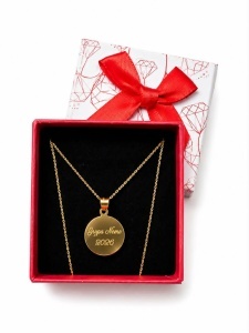 Lant cu pandantiv aur galben 14 K model BANUT PERSONALIZAT