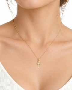 Lant cu pandantiv aur galben 14 K model CRUCE