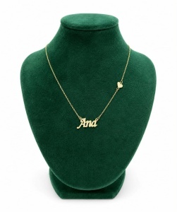Lant cu pandantiv aur galben 14 K model NUME - ANA - Img 2