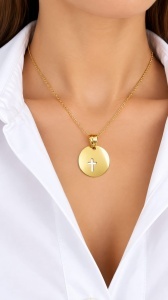 Pandantiv aur galben 14 K colectie ITALIA model BANUT - Img 2