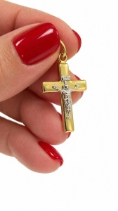 Pandantiv aur galben 14 K colectie ITALIA model CRUCE