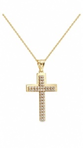 Pandantiv aur galben 14 K colectie noua ITALIA model CRUCE - Img 2