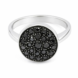 Set aur alb cu pietre naturale colectie ITALIA model ROTUND - DIAMANTE NEGRE18 - Img 3