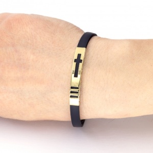 Bijuterii aur galben 14 K bratari silicon colectii noi model CRUCE