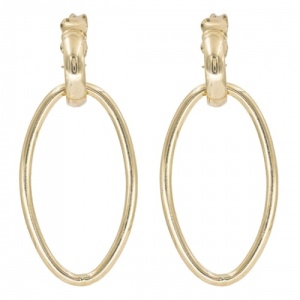 Bijuterii aur galben 14 K cercei colectie noua ITALIA model OVAL - Img 2