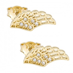 Bijuterii aur galben 14 K cercei colectie noua model ARIPA DE INGER