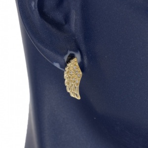 Bijuterii aur galben 14 K cercei colectie noua model ARIPA DE INGER - Img 2