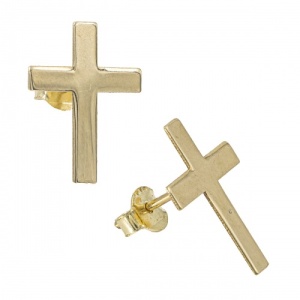 Bijuterii aur galben 14 K cercei colectie noua model CRUCE - Img 2