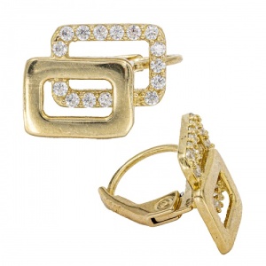 Bijuterii aur galben 14 K cercei colectie noua model GEOMETRIC - Img 2