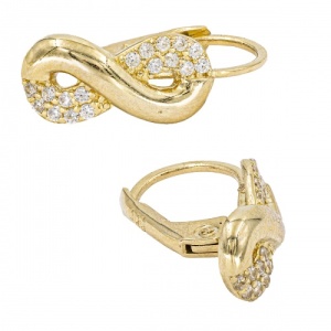 Bijuterii aur galben 14 K cercei colectie noua model INFINITY - Img 2
