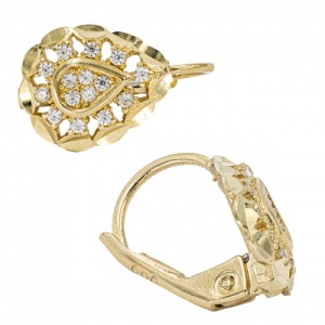 Bijuterii aur galben 14 K cercei colectie noua model LACRIMA - Img 2