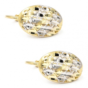 Bijuterii aur galben 14 K cercei colectie noua model OVAL