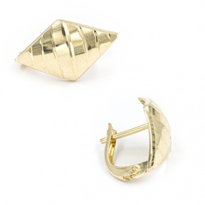 Bijuterii aur galben 14 K cercei colectie noua model ROMB - Img 2