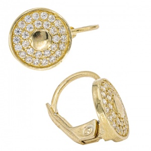 Bijuterii aur galben 14 K cercei colectie noua model ROTUND - Img 2