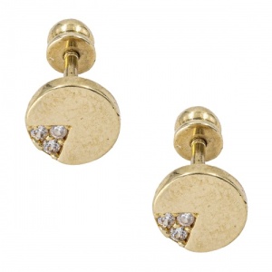 Bijuterii aur galben 14 K cercei cu filet colectie noua model GEOMETRIC
