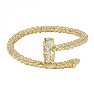 Bijuterii aur galben 14 K inel colectie noua model GEOMETRIC - Img 3