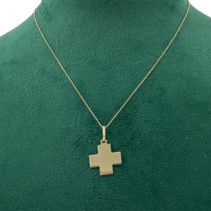 Bijuterii aur galben 14 K lant cu pandantiv colectie noua ITALIA model CRUCE - Img 3