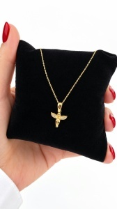 Bijuterii aur galben 14 K lant cu pandantiv colectie noua ITALIA model INGERAS - Img 2