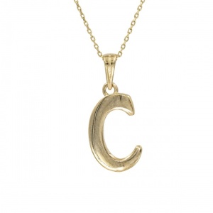 Bijuterii aur galben 14 K lant cu pandantiv colectie noua model LITERA C