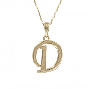 Bijuterii aur galben 14 K lant cu pandantiv colectie noua model LITERA D