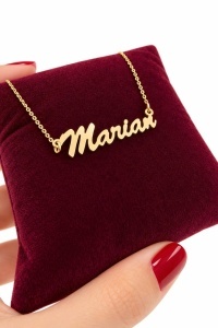 Bijuterii aur galben 14 K lant cu pandantiv colectie noua model NUME - MARIAN - Img 2