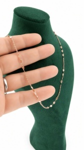 Bijuterii aur roz 14 K lant colectie noua 55 cm - Img 4