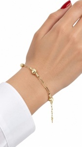 Bratara aur galben 14 K colectie ITALIA model BILUTA SATINATA