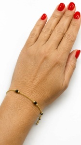 Bratara aur galben 14 K colectie ITALIA model BILUTE - BLACK - Img 2
