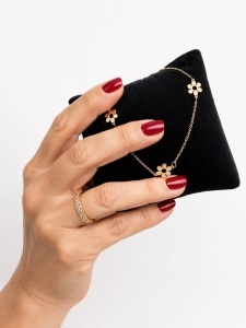 Bratara aur galben 14 K colectie ITALIA model FLOARE - Img 2
