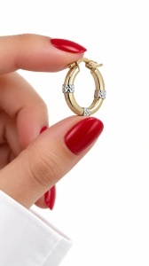 Cercei aur galben 14 K colectie ITALIA model CREOLI - Img 2