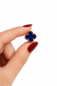 Cercei aur galben 14 K colectie ITALIA model FLOARE - BLUE