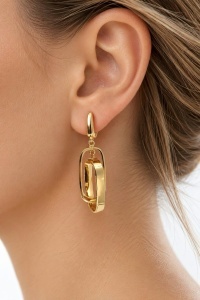Cercei aur galben 14 K colectie ITALIA model GEOMETRIC