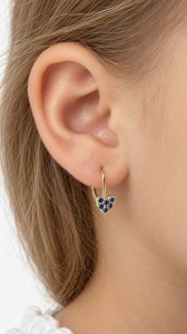 Cercei aur galben 14 K colectie ITALIA model INIMA - BLUE