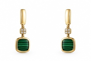 Cercei aur galben 14 K colectie ITALIA model PATRAT - Img 2