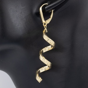 Cercei aur galben 14 K colectie ITALIA model SPIRALA - Img 2