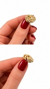 Cercei aur galben 14 K colectie ITALIA model TURBAN - Img 2