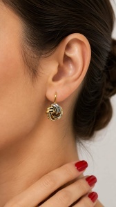 Cercei aur galben 14 K colectie ITALIA model TURBAN